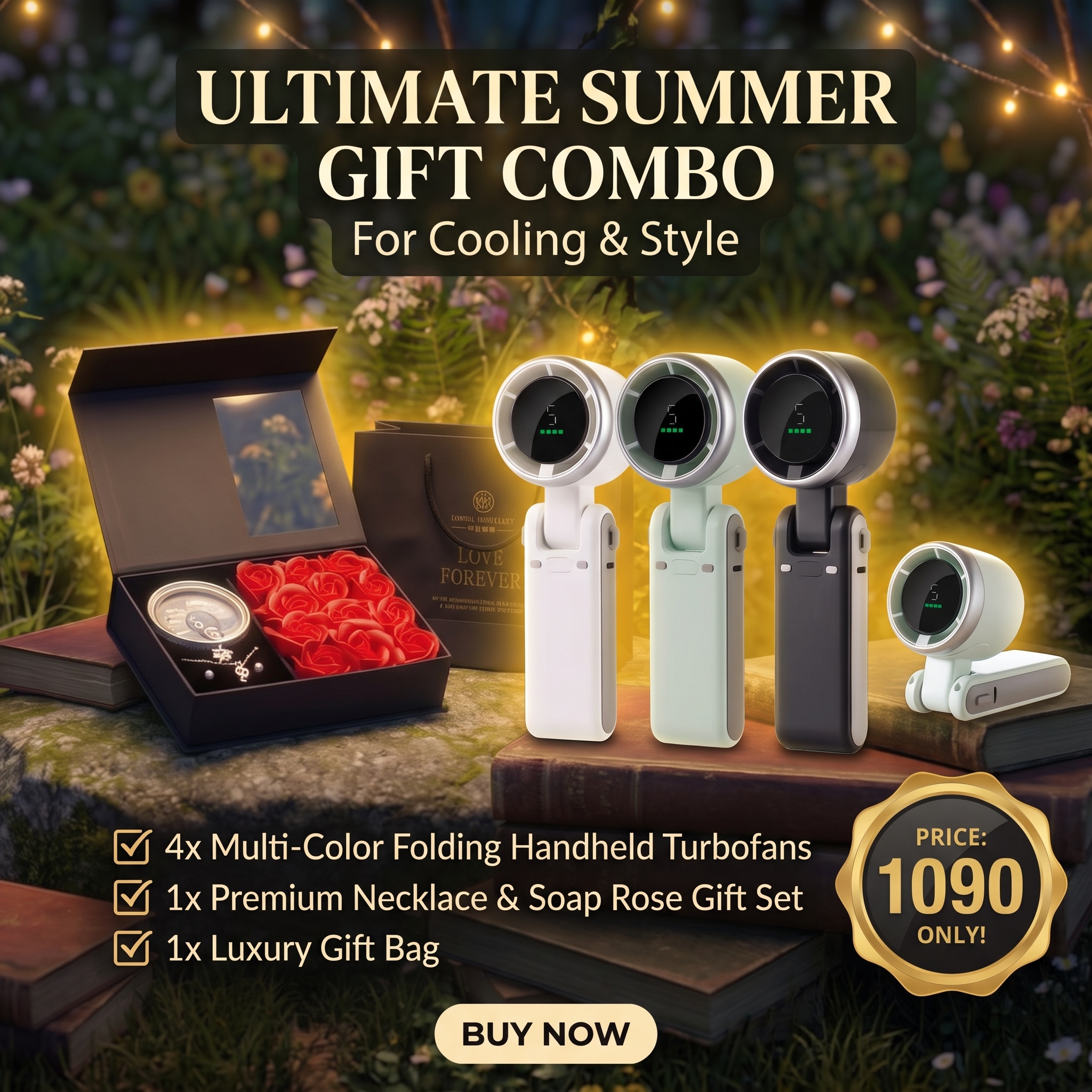 Gemini_Generated_Image_1w0udo1w0udo1w0u Love Forever Rose Box & Portable Turbo Fan Set - Image 1